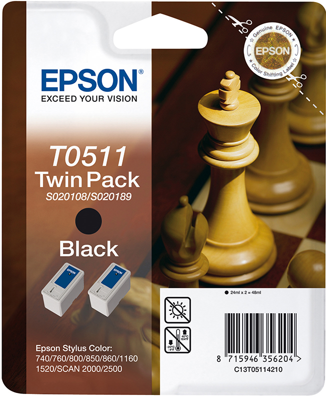 EPSON Original Tintenpatrone Schwarz (C13T05114210)
