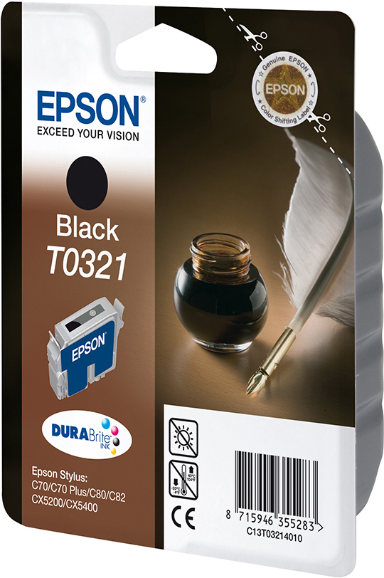 Original EPSON (C13T03214010) Tintenpatrone Schwarz
