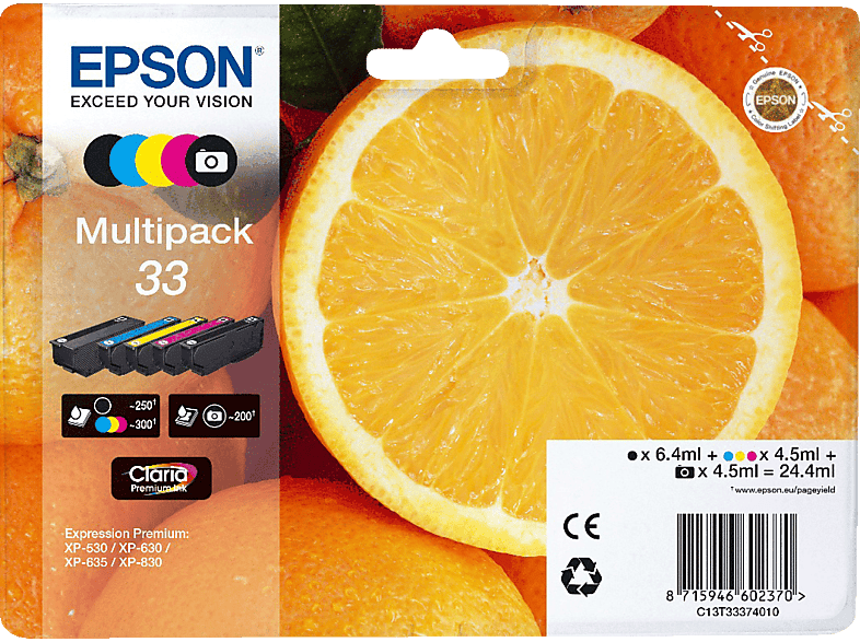 EPSON Tintenpatrone mehrfarbig (C13T33374010) Original
