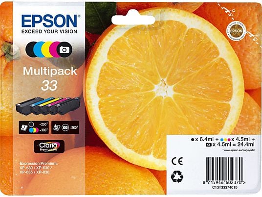 EPSON 33 Multipack - Cartouche originale (Photo noir/noir/cyan/jaune/magenta)