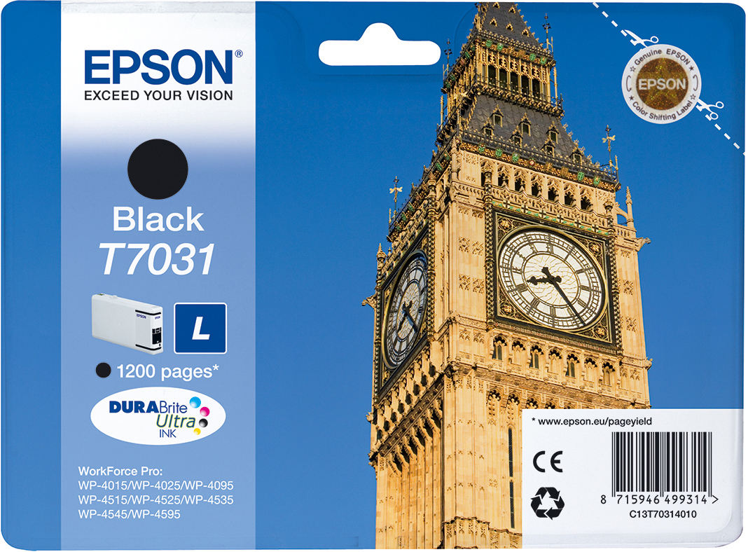EPSON Original Tintenpatrone Schwarz (C13T70314010)