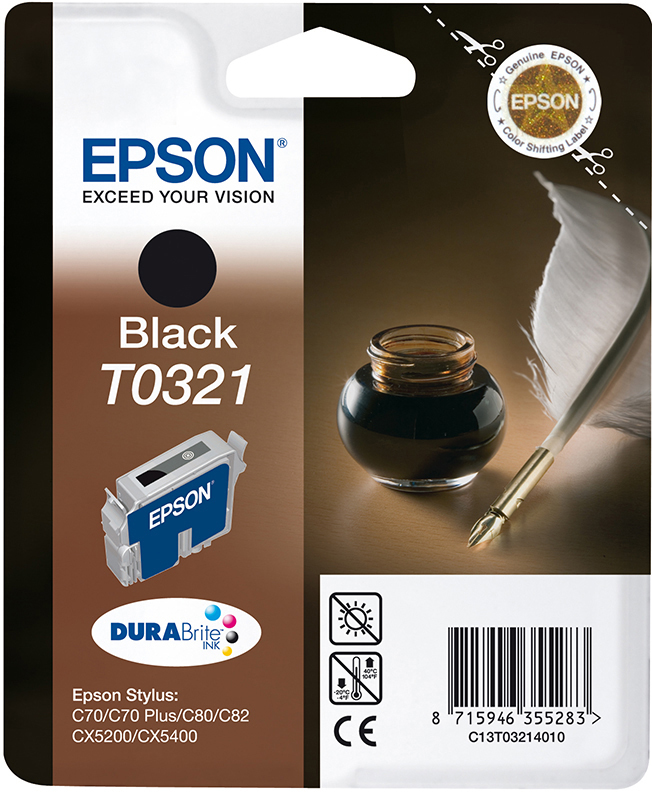 EPSON Original Tintenpatrone Schwarz (C13T03214010)