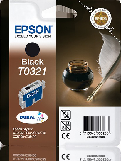 Original EPSON (C13T03214010) Tintenpatrone Schwarz