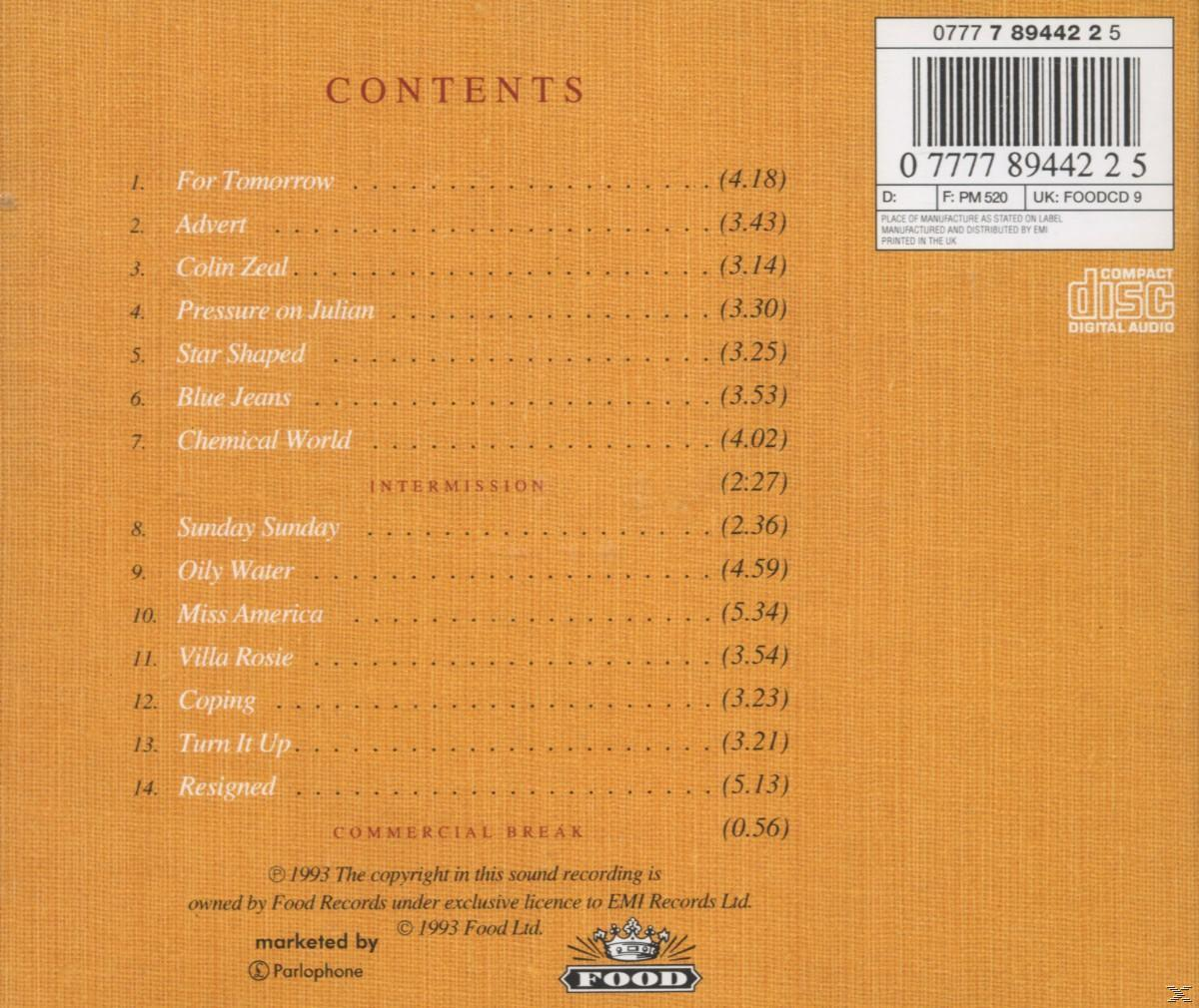 CD borító, számlistával és a Food felirattal.