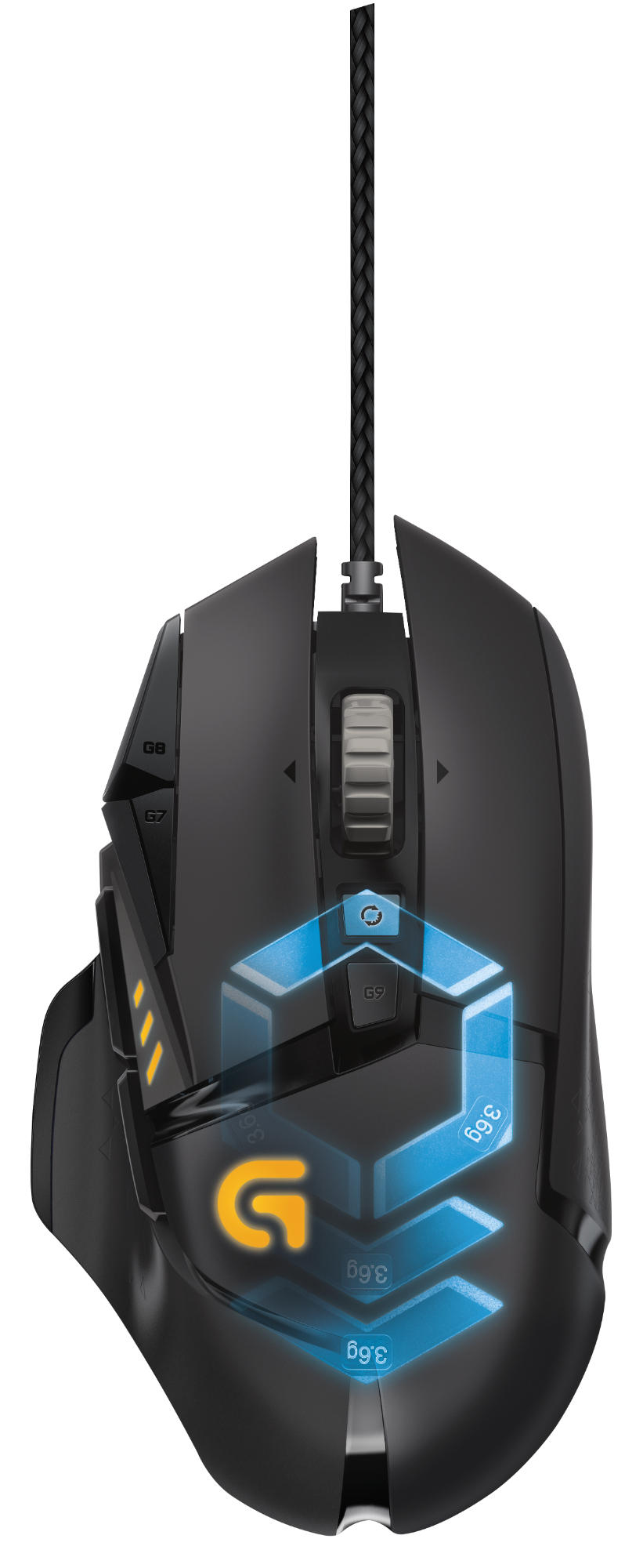 Ratón gaming - Logitech G502, Proteus Spectrum RGB, 12.000 DPI, 11 botones programables, Negro