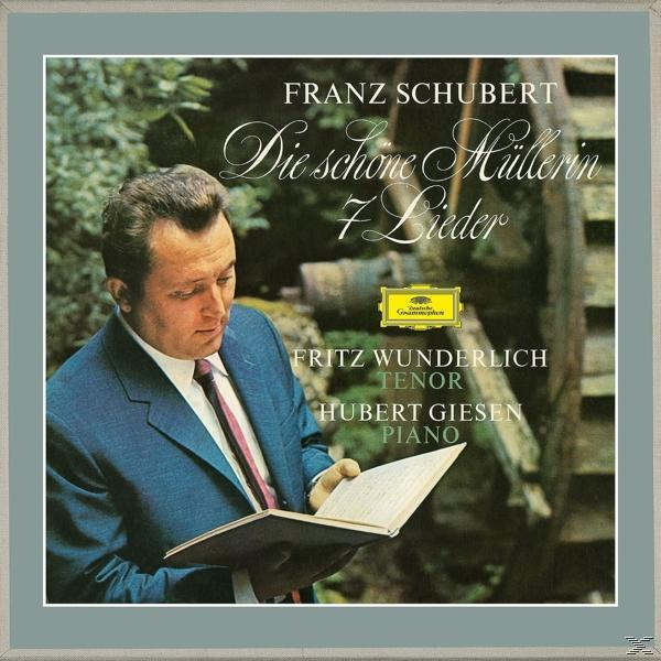 Albumcover mit einem Mann, der ein Buch liest. Text: Franz Schubert, Die schöne Müllerin.