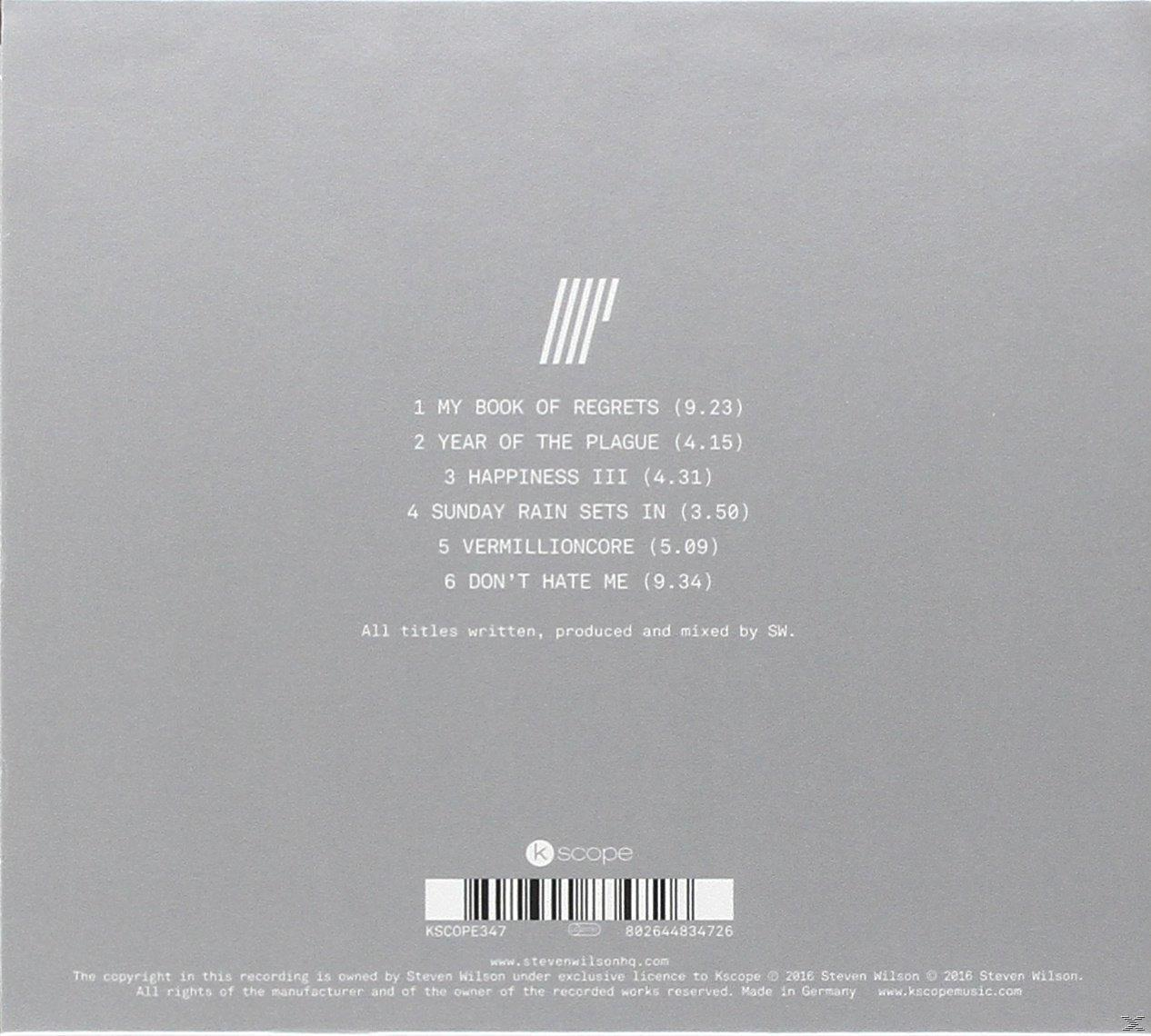 Rückseite einer CD mit Songtiteln und Credits. Grauer Hintergrund.