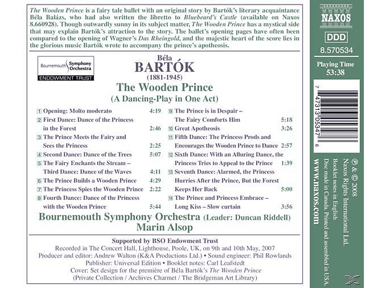 Thumbnail - Boso, Marin Bournemouth Symphony Orchestra & Alsop - Der Holzgeschnitzte Prinz (CD)