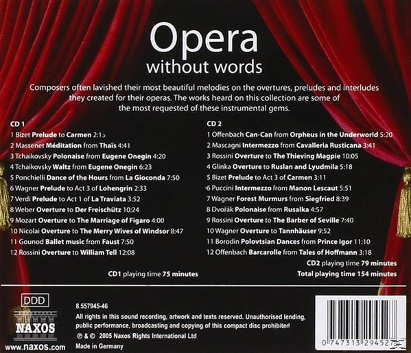 VARIOUS - Opera Without Words  - (CD)
