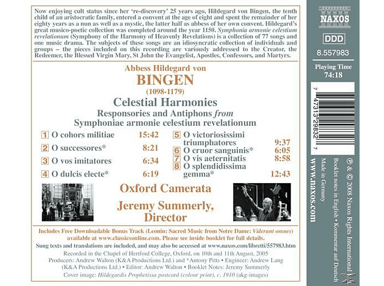 Thumbnail - Oxford Camerata, Jeremy/oxford Camerata Summerly - Celestial Harmonies (CD)