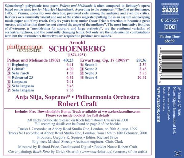 CD-Cover eines Philharmonia Orchesters mit einer Liste der Titellnamen und einem Foto einer Sopranistin.