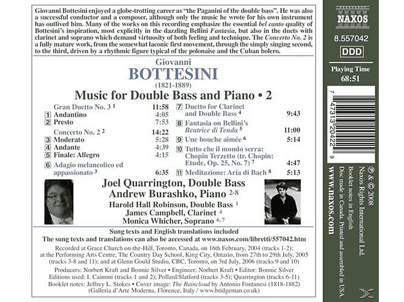 Thumbnail - Quarrington & Buras, Quarrington,Joel/Burashko,A. - Musik Für Kontrabass Und Klavier Vol.2 (CD)