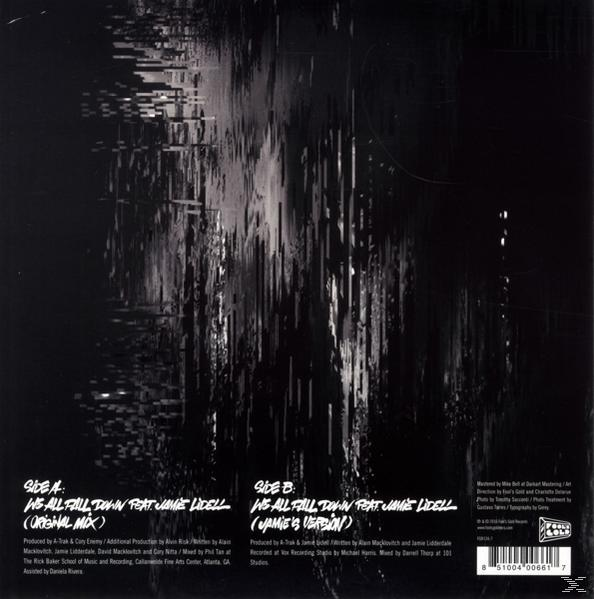 Albumcover Seite A und B. Schwarz und weiß. Text ist sichtbar.