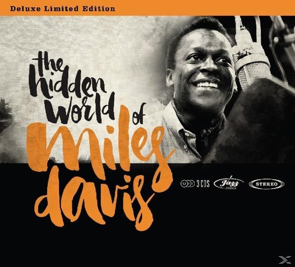 Album borító, Miles Davis Rejtett Világa. Miles Davis fotója. Narancs szöveg feketén.