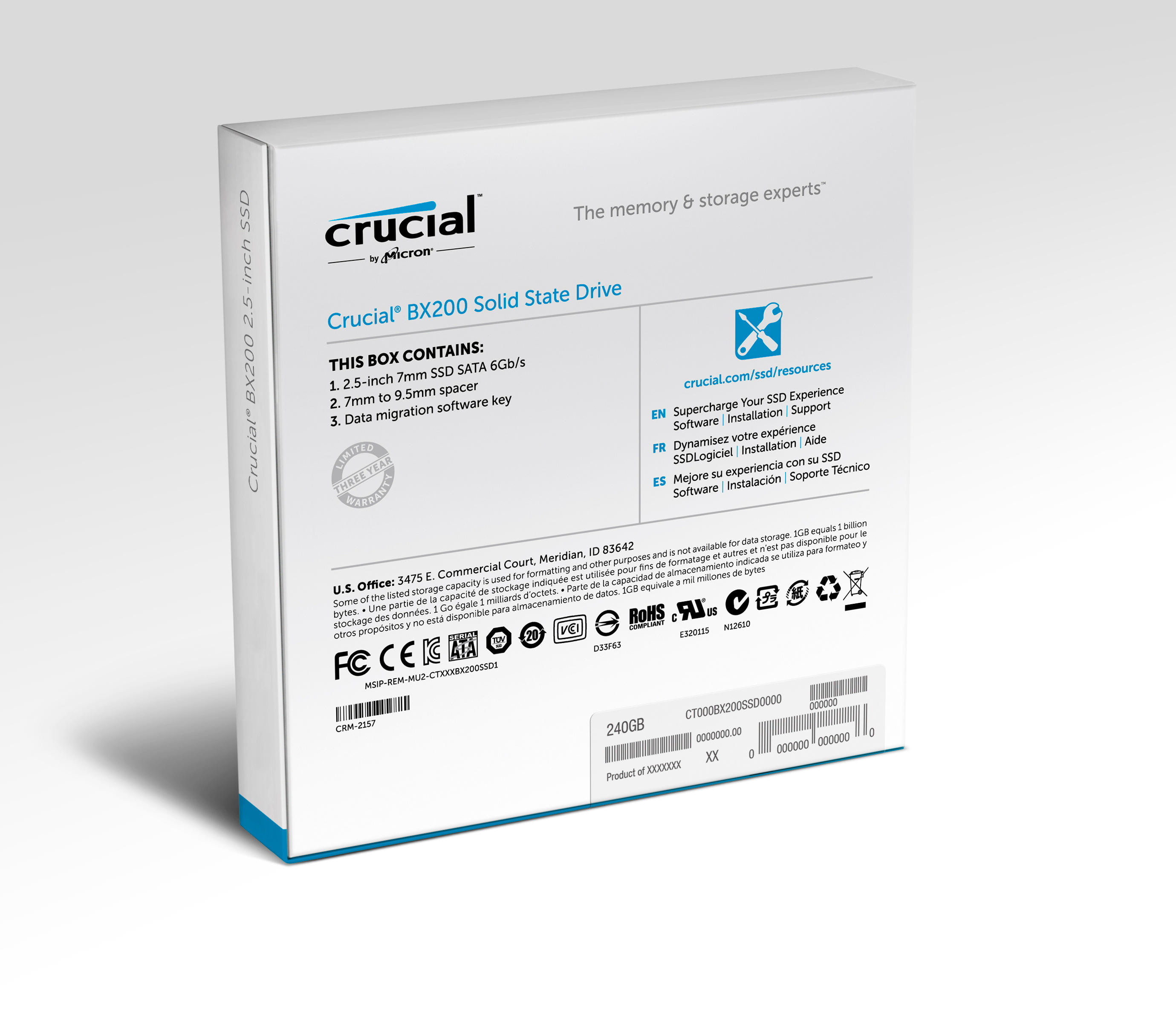 CRUCIAL BX200 240GB 540MB-490MB/s 2.5 inç Sata 3 SSD CT240BX200SSD1