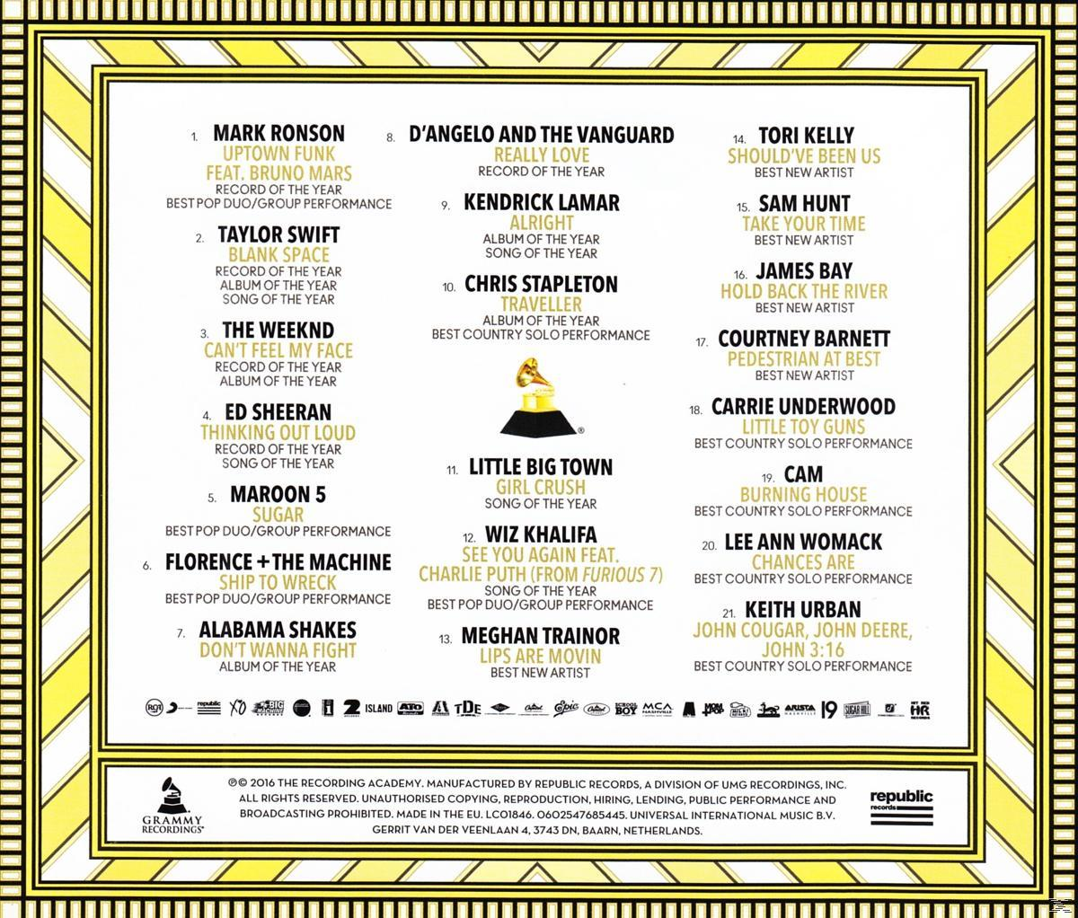 Album borító a Grammy-díjasok és jelöltek listájával.