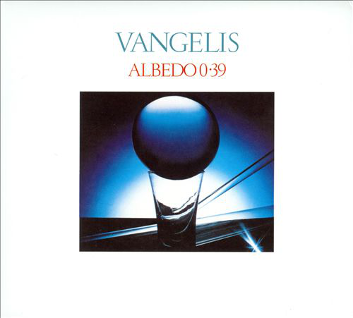 Vangelis 'Albedo 0.39' című albumának borítója. Egy pohár és egy gömb látható.