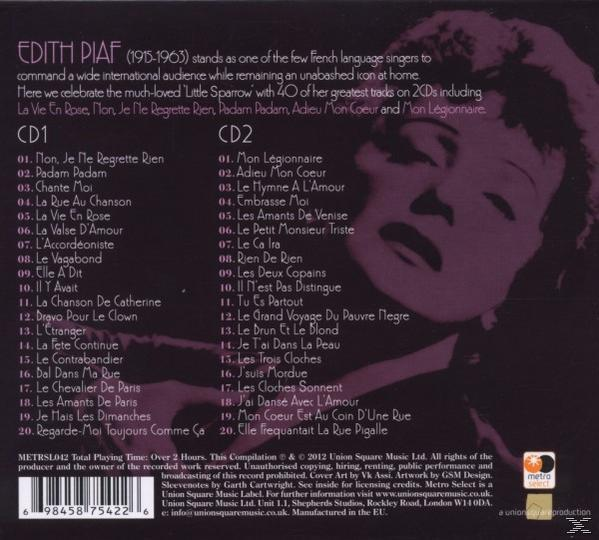 Edith Piaf - The Little Sparrow-Essential Collection  - (CD)