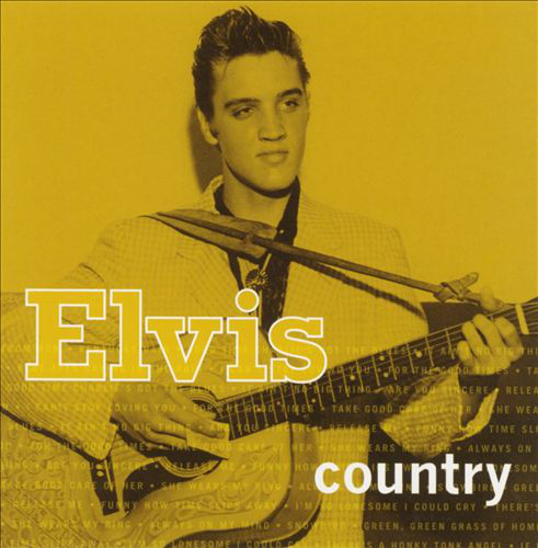 Elvis Presley album borítója Elvis fotójával és sárga háttérrel.