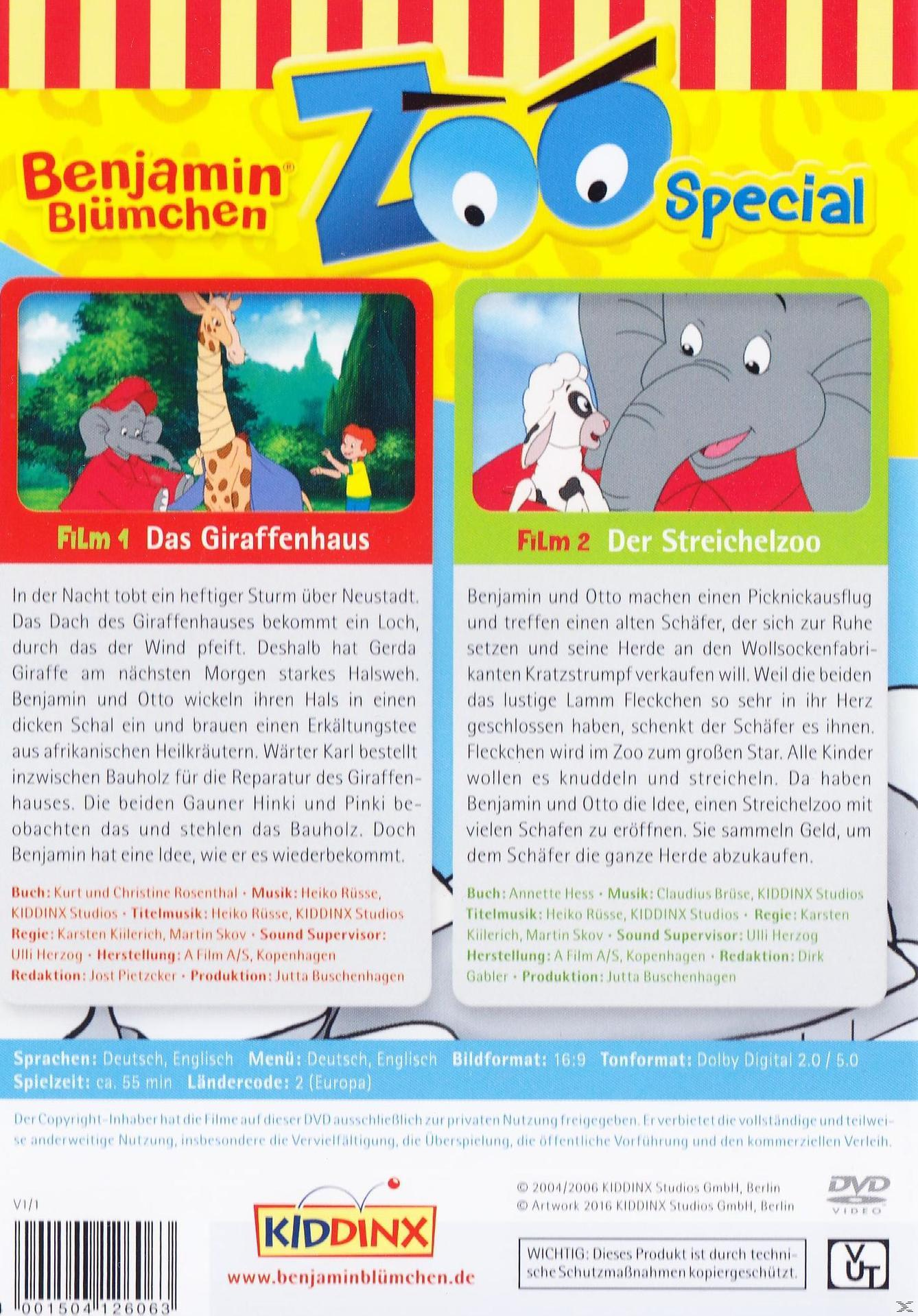 Ein DVD-Cover für einen Kinder-Cartoon, mit einer Giraffe und einem Schaf.