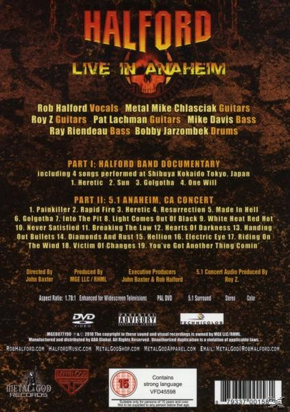 Live - Halford Anaheim (DVD) In -