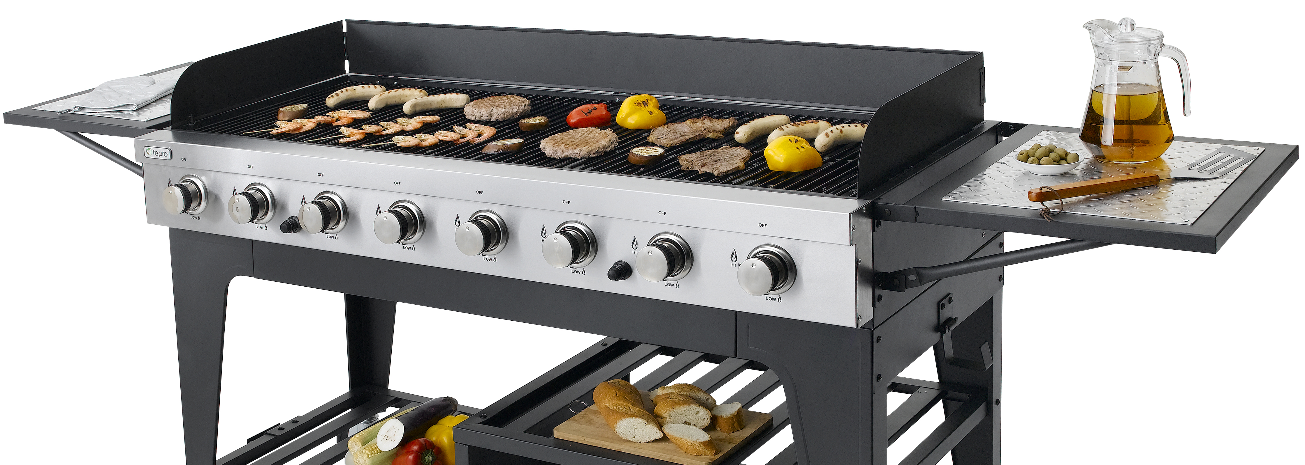 TEPRO 3155 Montgomery Gasgrill, Schwarz/Edelstahl (32000 Watt)
