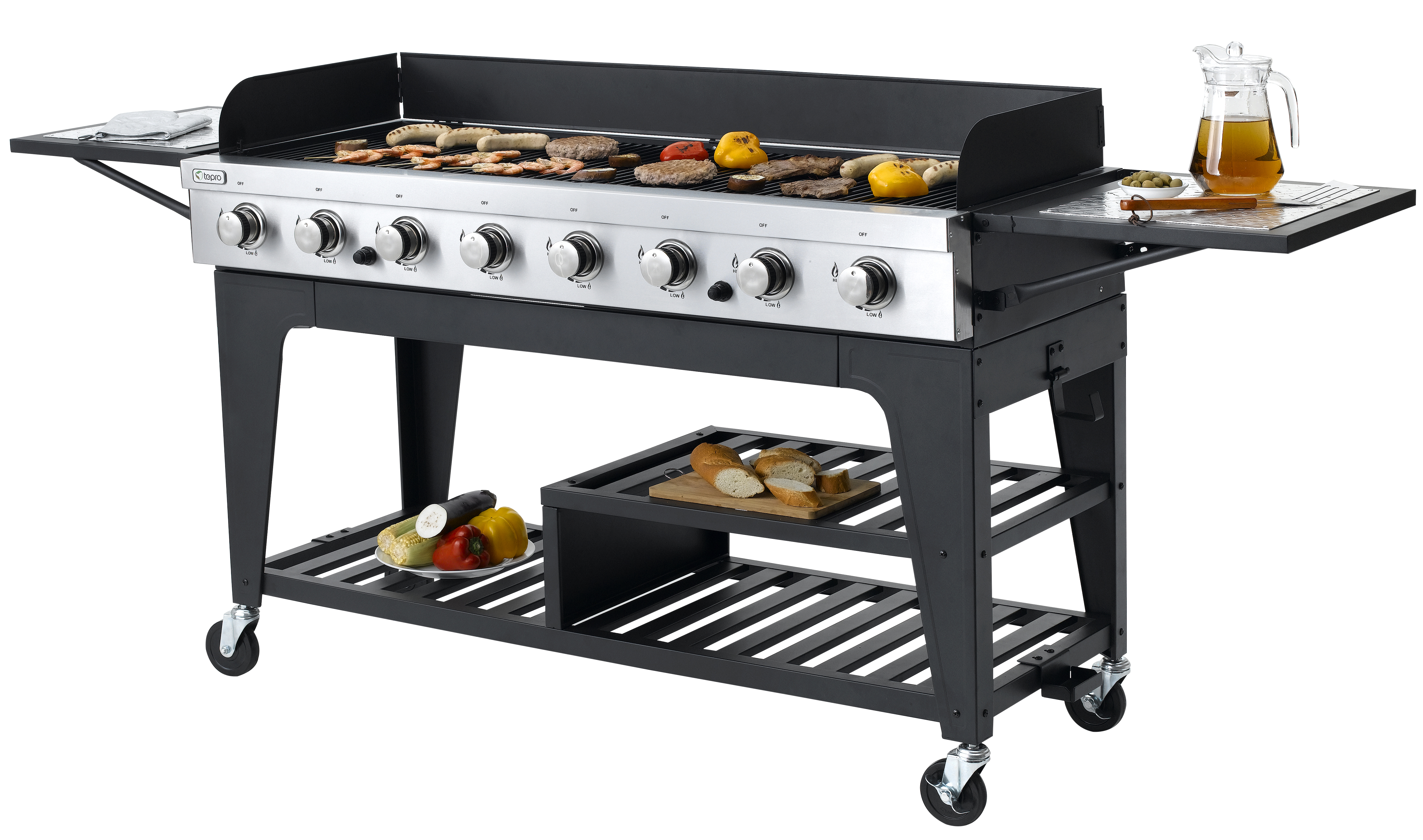 TEPRO 3155 Montgomery Gasgrill, Schwarz/Edelstahl (32000 Watt)