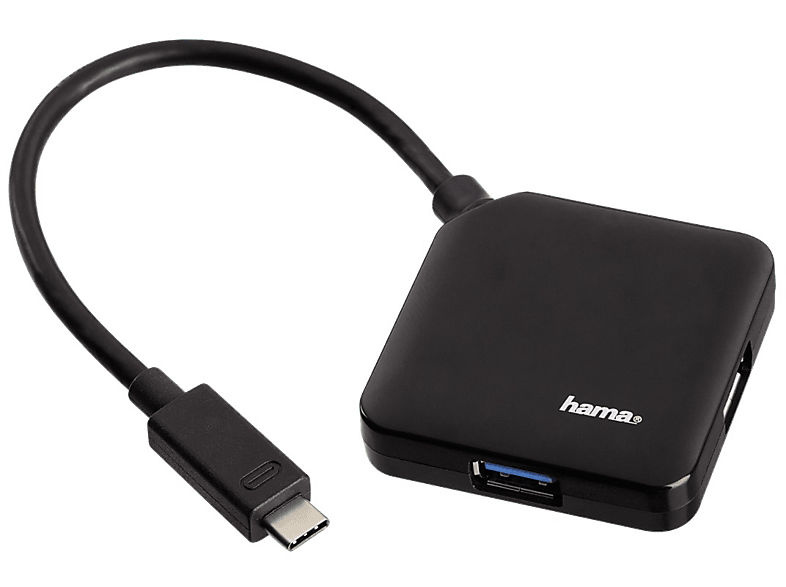 HAMA 4-poorten USB-C 3.0-hub Zwart (135750)