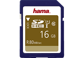 HAMA 124134 Class 10 - SDHC-Speicherkarte (16 GB, 80 MB/s, Blau)