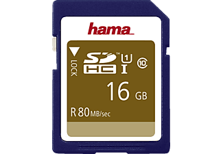 HAMA hama SDHC Class 10 UHS-I - Carte mémoire - 16 GB - Noir - SDHC-Schede di memoria  (16 GB, 80 MB/s, Blu)