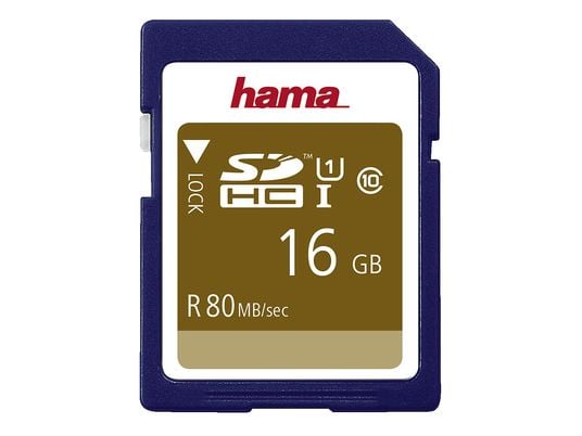 HAMA 124134 Class 10 - SDHC-Schede di memoria  (16 GB, 80 MB/s, Blu)