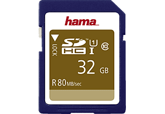 HAMA 124135 Class 10 - SDHC-Cartes mémoire  (32 GB, 80 MB/s, Bleu)