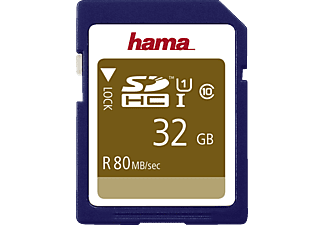 HAMA 124135 Class 10 - SDHC-Speicherkarte (32 GB, 80 MB/s, Blau)