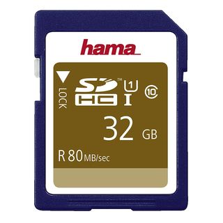 HAMA 124135 Class 10 - SDHC-Speicherkarte  (32 GB, 80 MB/s, Blau)