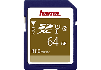 HAMA 124136 Class 10 - SDHC-Speicherkarte (64 GB, 80 MB/s, Blau)