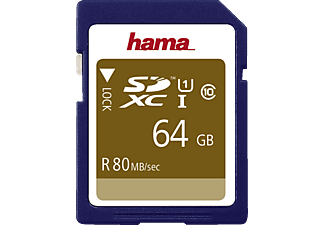 HAMA hama SDXC Class 10 UHS-I - Schede di memoria - 64 GB - Nero - SDHC-Schede di memoria  (64 GB, 80 MB/s, Blu)