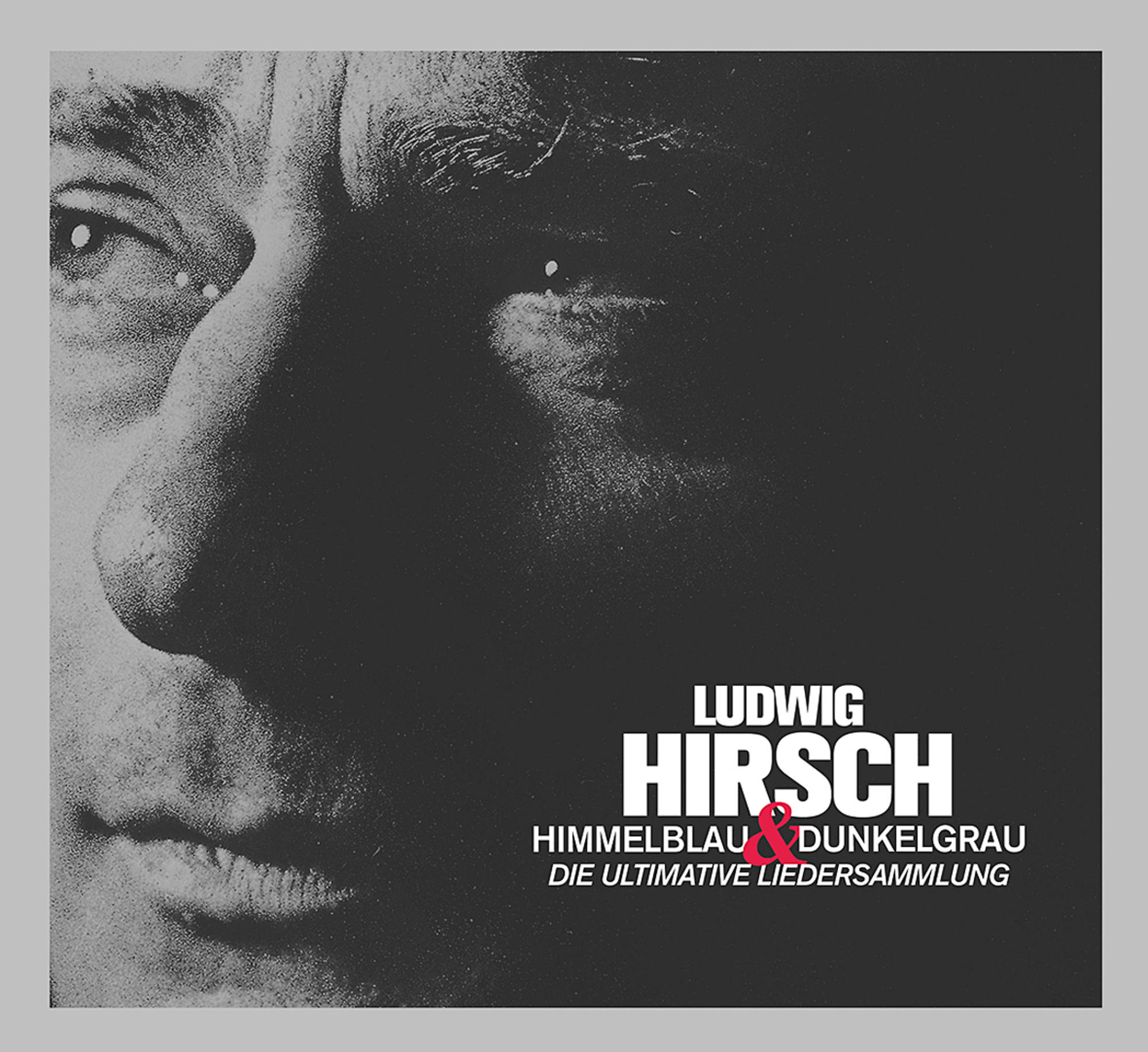 Albumcover mit Nahaufnahme eines Mannes in Schwarzweiß.