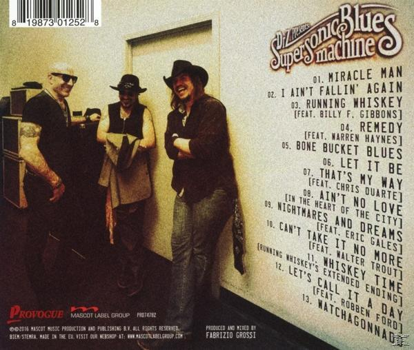 Album borító zenekari képpel és a dalok listájával sötét háttéren.