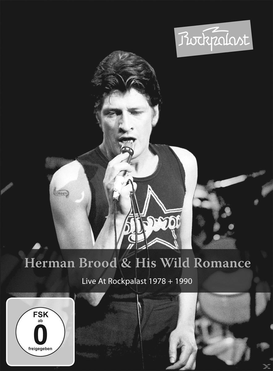 Schwarz-weiß-Albumcover. Mann singt in ein Mikrofon. Text: Herman Brood & His Wild Romance. Live At Rockpalast.
