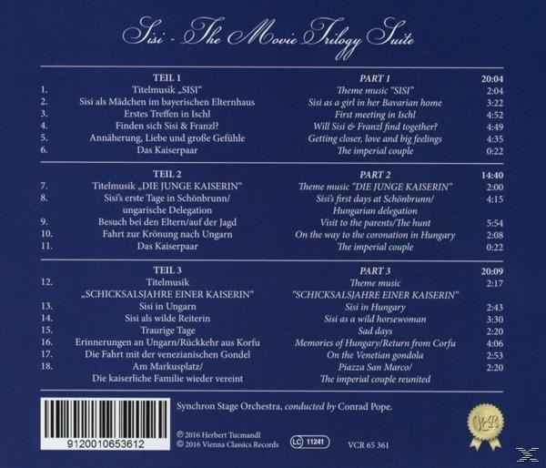 CD-Cover mit Titelliste der Songs mit deutschen und englischen Titeln. Weißer Hintergrund.
