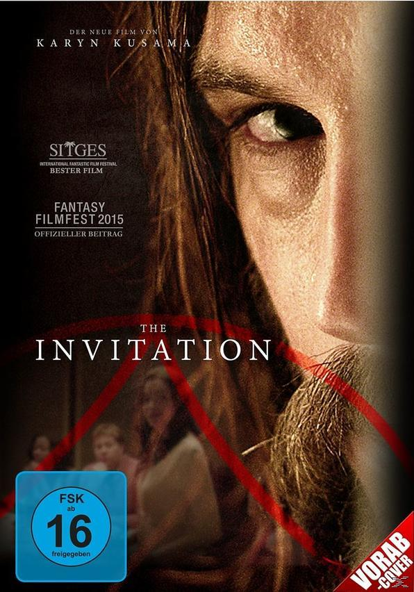 Filmcover, The Invitation. Das Auge einer Frau ist prominent. Der Filmtitel ist zentriert. Bewertungen und Auszeichnungen.