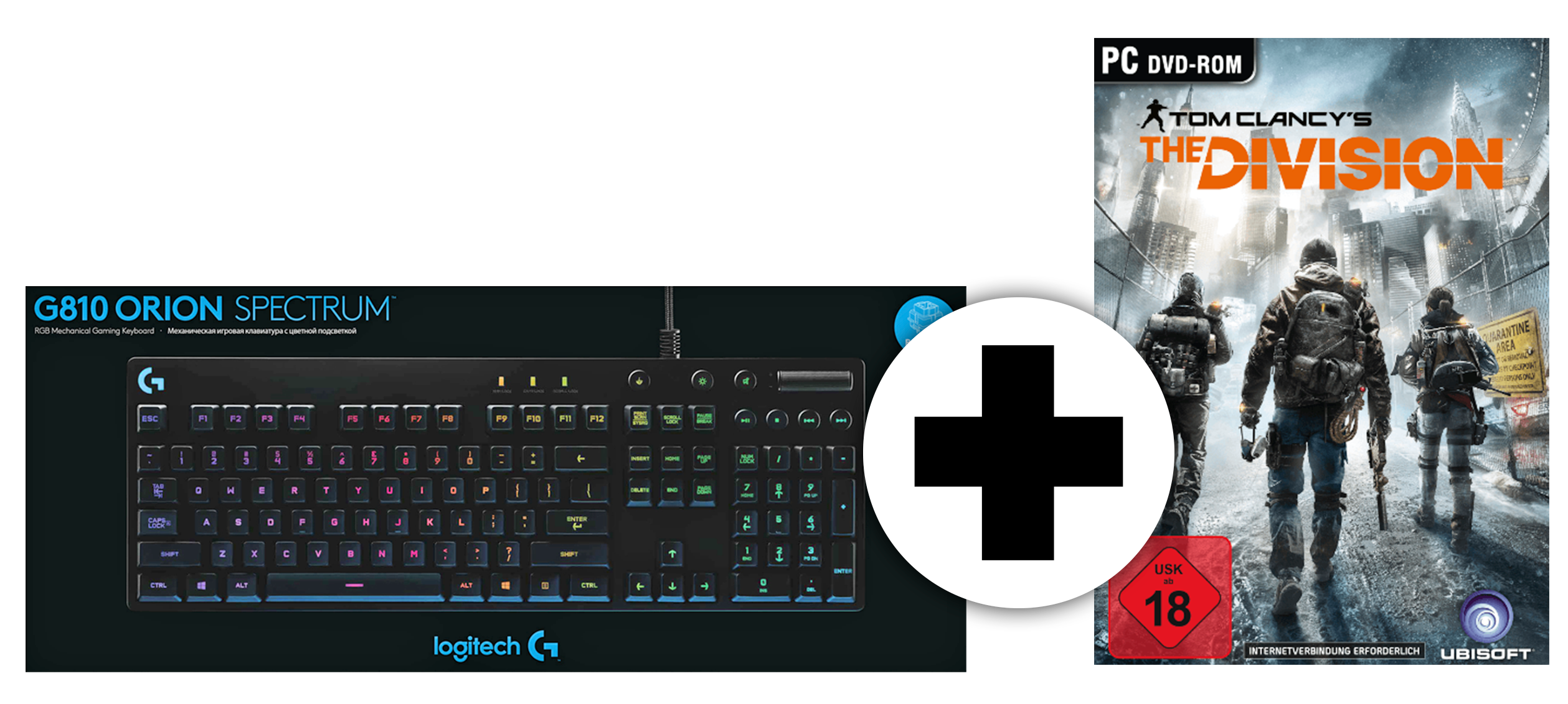 LOGITECH G810 ORION SPECTRUM SE (INCL. TOP Game THE DIVISION / VÖ 08.03.2016), Gaming Tastatur, kabelgebunden, Schwarz
