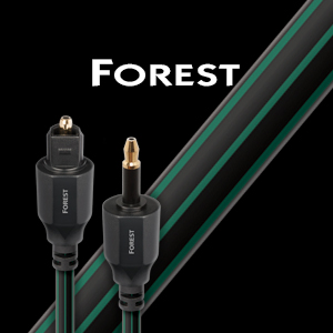 Optisches Audiokabel mit schwarzen und grünen Streifen.
