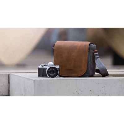 OLYMPUS Messenger Tasche Mini Objektivtasche, Braun/Schwarz