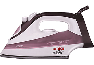 ARNICA PufPuf Plus 2000W Enamel Tabanlı Buharlı Ütü Beyaz-Pembe