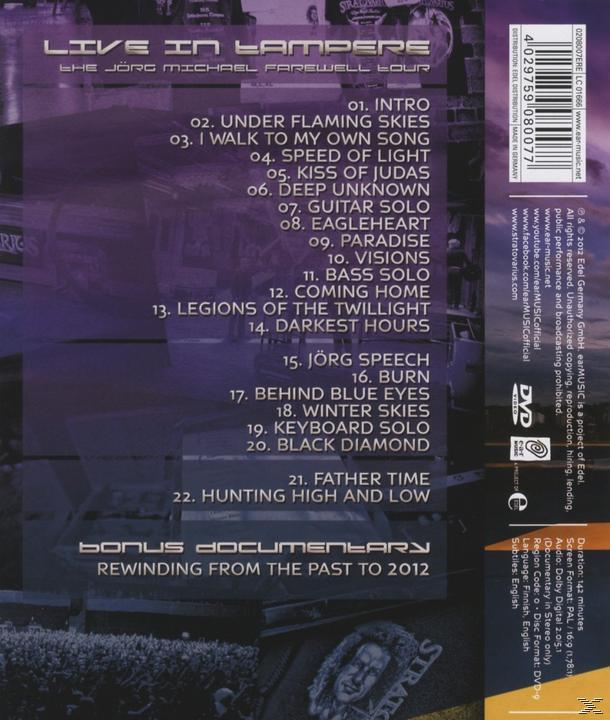 DVD-Cover. Der Titel lautet „LIVE IN LAMPERS“. Links ist eine Liste der Songs zu sehen.