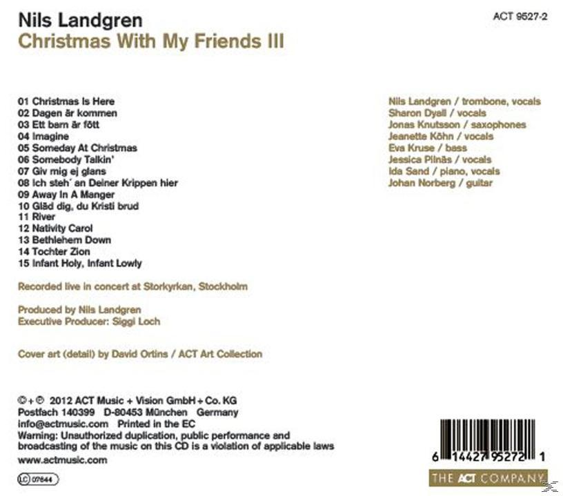 CD-Cover mit Titelliste und Künstlerdetails. Das Cover ist größtenteils weiß, mit schwarzem Text.