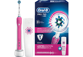 ORAL B Pro 750 Şarj Edilebilir Diş Fırçası Cross Action Pembe + Seyahat Kabı