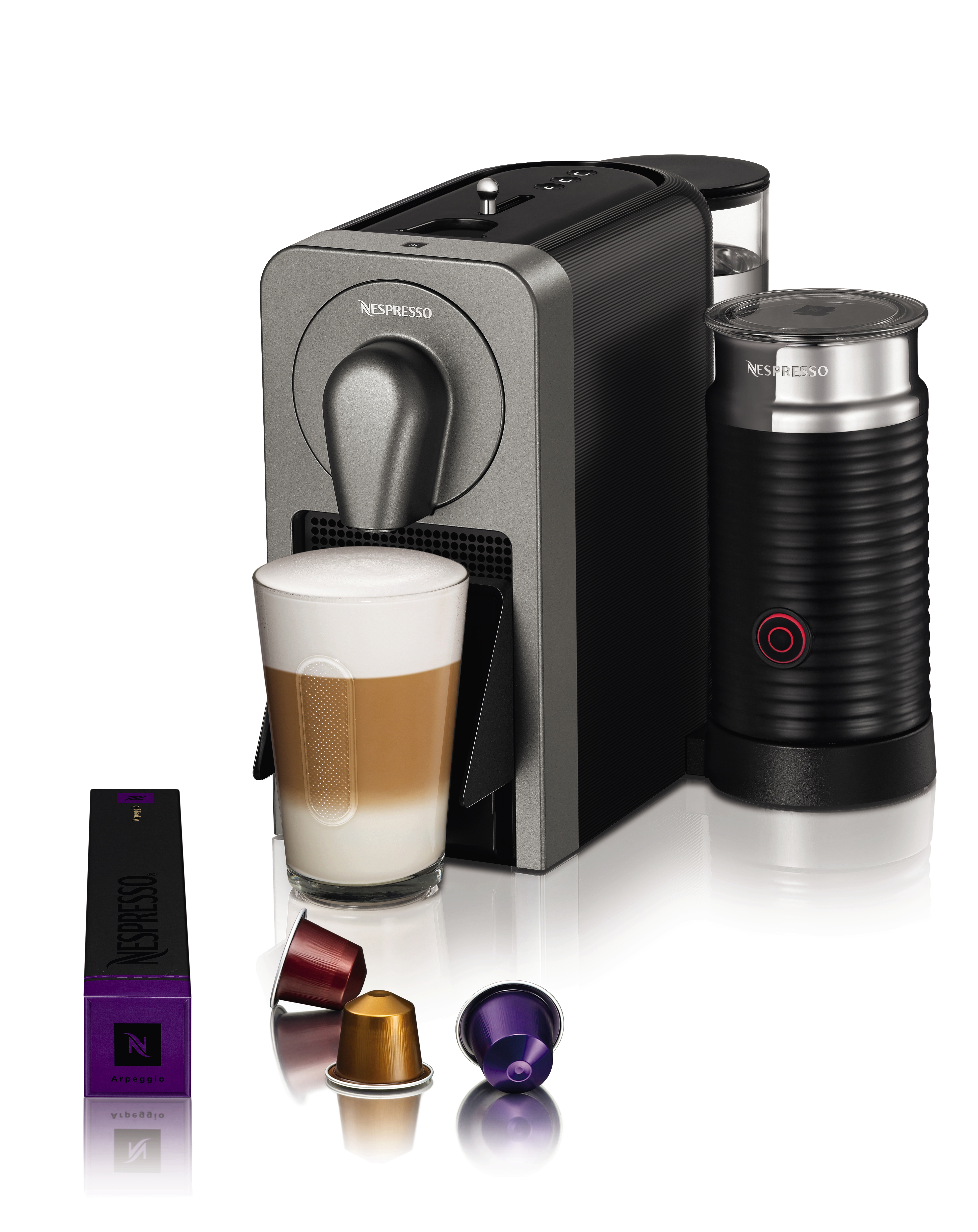 KRUPS XN411T Nespresso Prodigio & Milk Kapselmaschine Titan