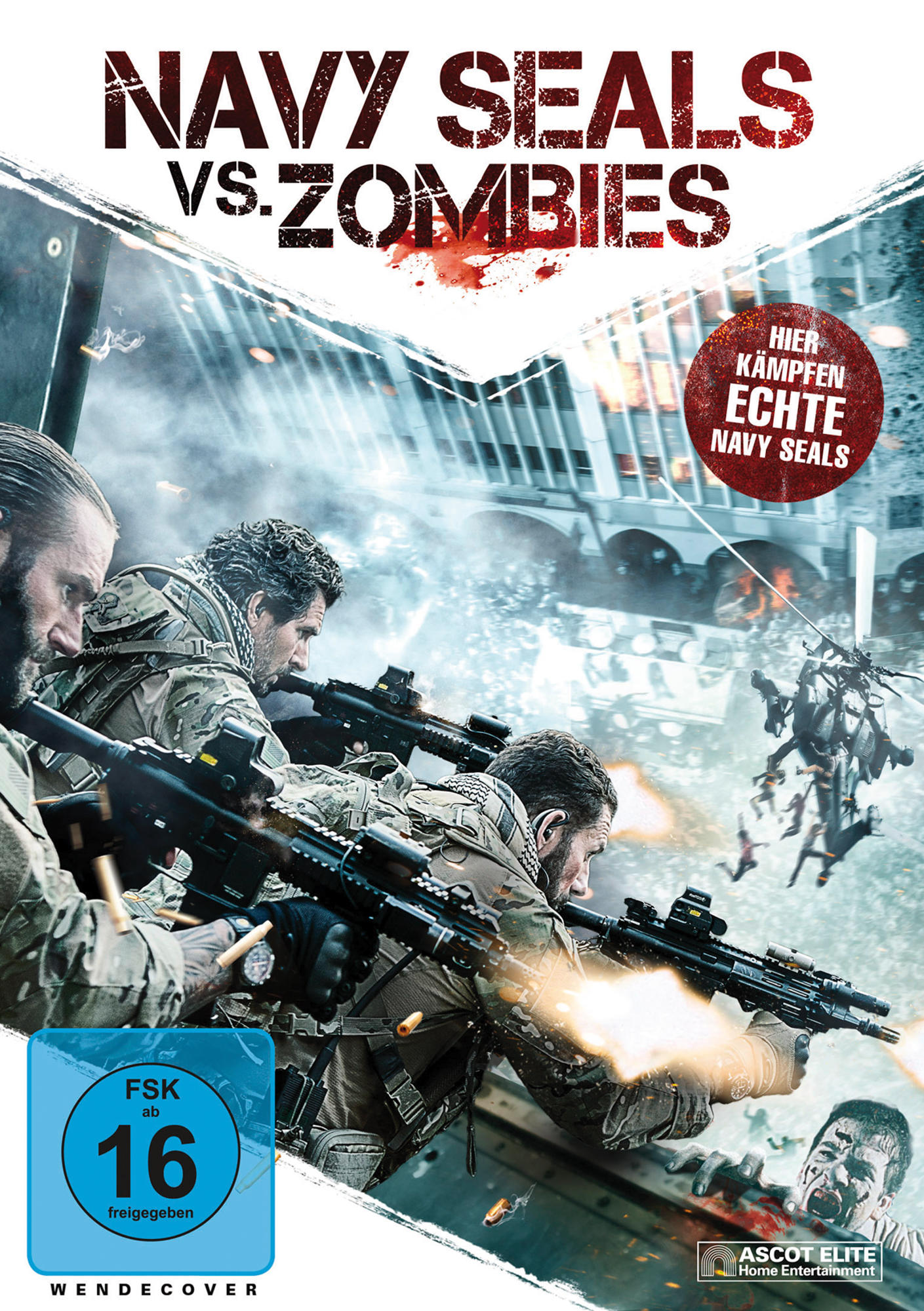 DVD-Cover: Navy Seals vs. Zombies, bewaffnete Soldaten, Explosionen und ein Zombie.
